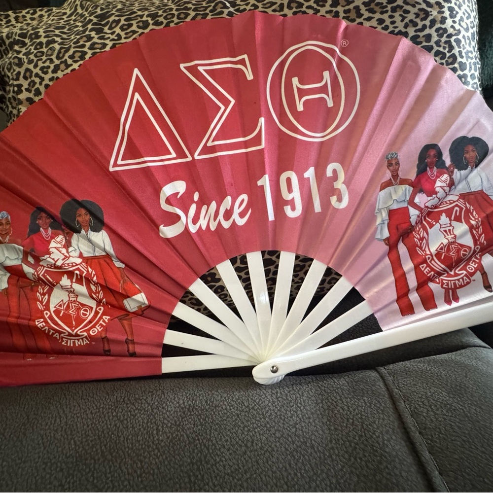 Delta Sigma Theta Sorority Red and White Fan